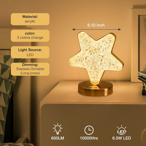 J1jlámpara De Mesa Con, 3 Colores Cambiant Rechargeable Led