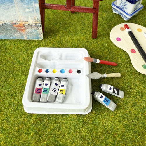 Ornamento De Caja De Pintura En Miniatura 1/12 Fingente Play