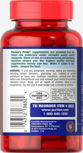 Omega 3 Fish Oil 1.000 Mg Puritan´s Pride 200 Softgels