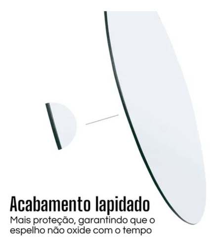 Espelho Orgânico Médio Decorativo 80cm Com Led Branco Quente