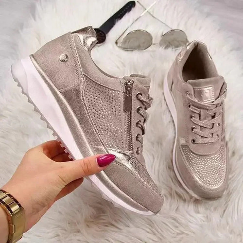 Zapatillas Informales Con Cordones Para Mujer, Zapatos Planos, Beige Y Blanco