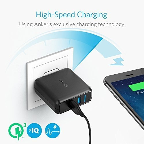 Cargador De Pared Doble Usb Anker Quick Charge 3.0 39w, Powe