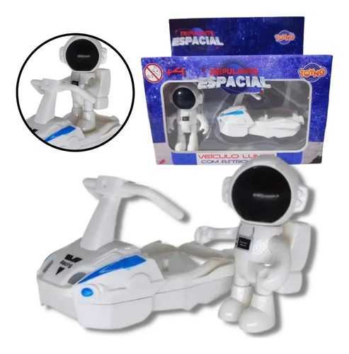 Veículo Lunar Com Mini Astronauta Tripulante Espacial Toyng Cor Branco Personagem Astronalta