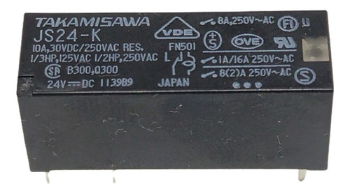 Relé Relay 24v 10a Simple Inversor Js24-k Takamisawa P/pcb