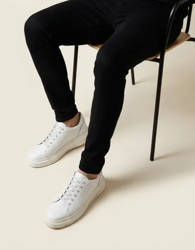 Tenis Masculino Couro Legitimo Casual Solado Alto Premium