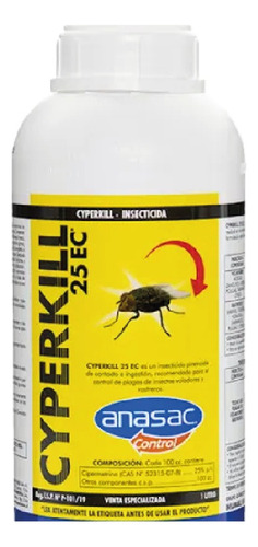 Cyperkill 25 Ec Repelente Multi Insectos Control Plagas /1 L