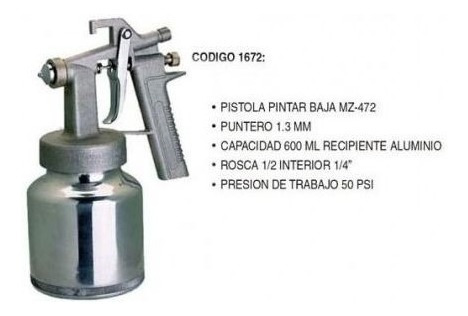 Pistola Pintar Mz-472 De Baja 1672 - Ynter Industrial 
