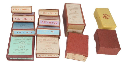 12 Cajas Zeiss Ikon Filtros Vintage Lote 50s Carl Zeiss