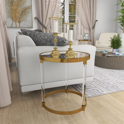 Deco 79 Mesa Auxiliar De Plástico Acrílico Con Parte