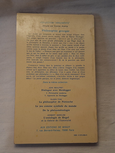 Imagen 2 de 8 de Dialogue Avec Heidegger 3 Tomos Jean Beaufret Les Minuit
