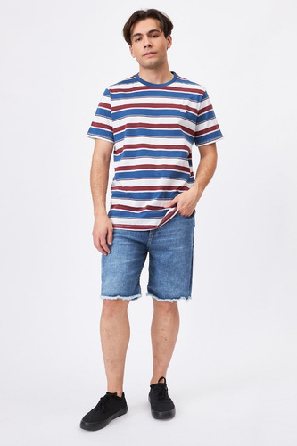 Imagen 4 de 7 de Remera Dreamless Stripe Rvca Hombre