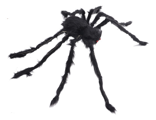 Decoración De Araña Para Halloween, Color Negro, Peludo Y Mo