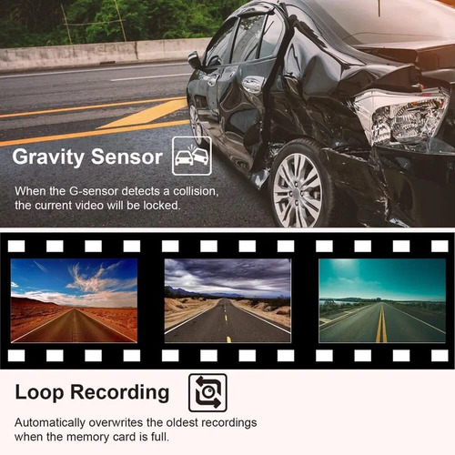Dashcam De Auto, 1080p Dash Camara Para Carro Con Camara