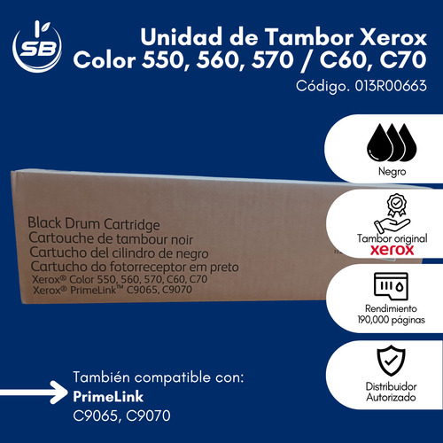 Tambor Xerox 550 560 C60 C70 Drum Negro 013r00663 Original