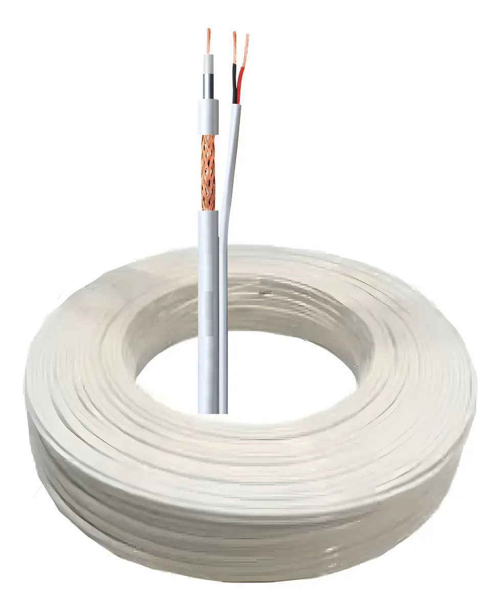 Cabo Coaxial New Line Cable P/ Câmeras Segurança Cftv 100m Branco/Preto