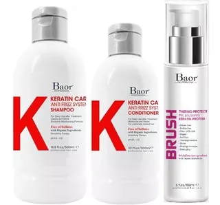 Shampoo + Acondicionador + Brush Baor K Keratin Care