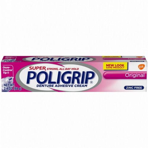 Pack De 4 Super Poligrip Dentadura Adhesivo Crema Original