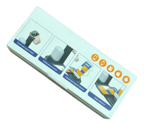 Estacion De Carga Zurich 3 En 1 Tipo C Micro Usb iPhone Color Negro