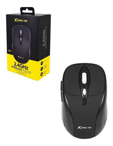 Mouse Inalámbrico Óptico Negro Xtrike Me