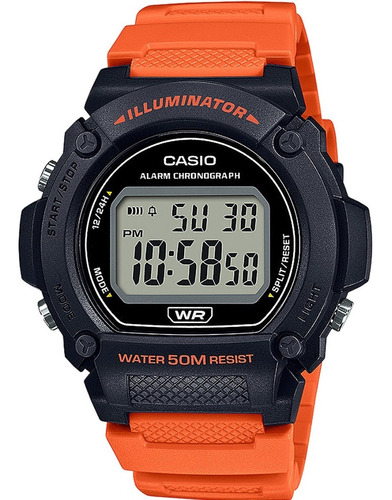 Reloj Casio Unisex W-219h Digital Resina 100% Original