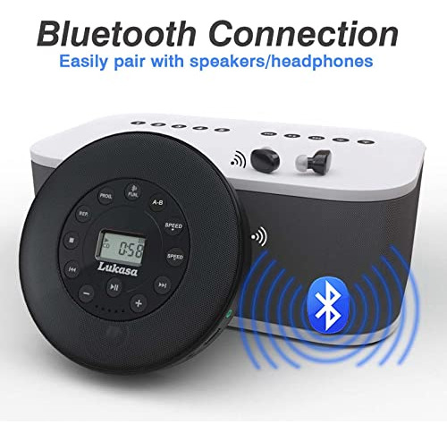 Pack De Cd Player Bluetooth Porttil Con Altavoz Y Usb