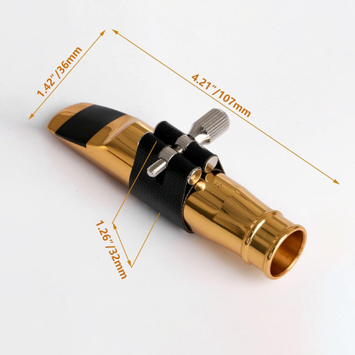 Boquilla De Saxofón Tenor Estilo Jazz Dorado Bb 8# Tap...