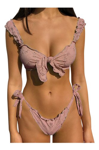 Bikini M Summer Para Mujer, Nuevo Estilo, Encaje, Color, Pla