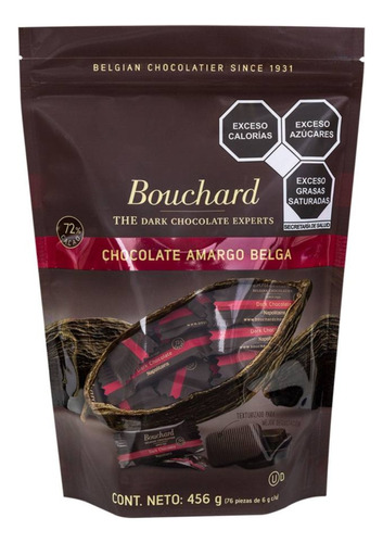 Chocolate Amargo Belga Importado Bouchard 1 Lb / 456 Gr