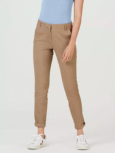 Pantalón Básico Femenino Tipo Gabardina Modelo Chino - K0m