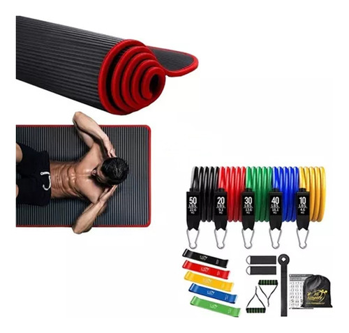 Pack Entrenamiento Colchoneta Mat + Combo De Resistencia