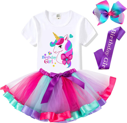 Disfraz De Cumpleaños Para Niña - Diadema, Camisa, Vestido C