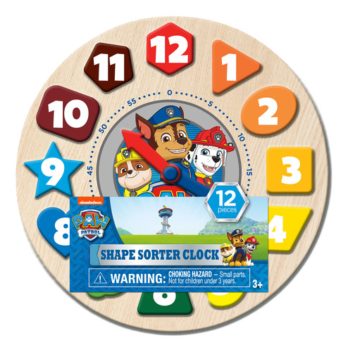 Paw Patrol Shape Sorter Clock (12 Piece)