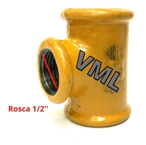 Union Tee Reduccion Epoxi Gas Hembra 3/4 X 1/2 Latyn Aprobad