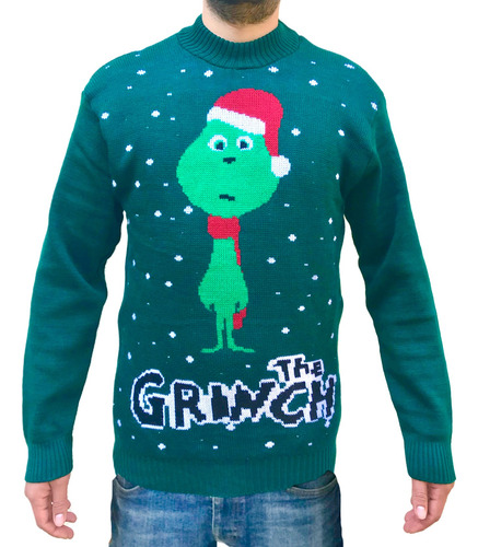 Grinch Sueter Navideño Ugly Sweater Navideño Tejido Navidad
