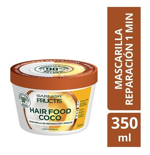 Imagen 4 de 9 de Crema De Tratamiento Hair Food Coco 350 Ml Fructis