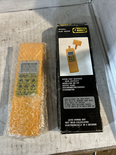 Mannix Sam990dw Psychrometer, -4° To 122° F, 0 To Ccs