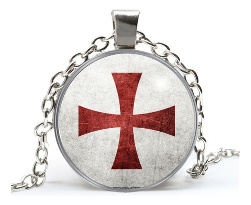 Colar Cruz Dos Cavaleiros Templários Cruzadas Jerusalém Cor Design 02