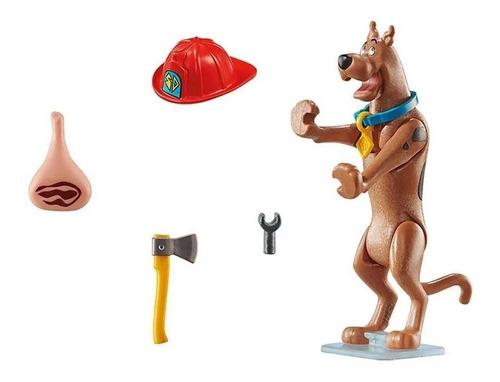 Brinquedo Figura Playmobil Boneco Scooby Doo Bombeiro 70712