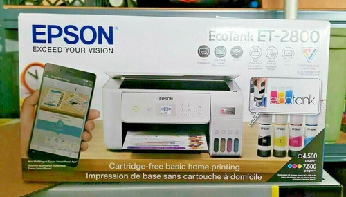 New!epson Ecotank Et-2800 Wireless Color Aio Printer Scanner