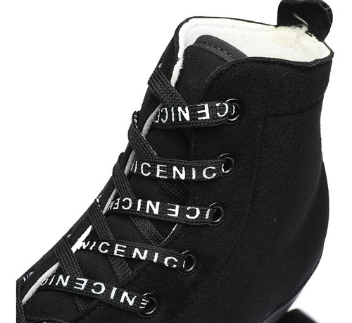Patines Negros Patines Al Aire Libre Suede Quad Patines Para