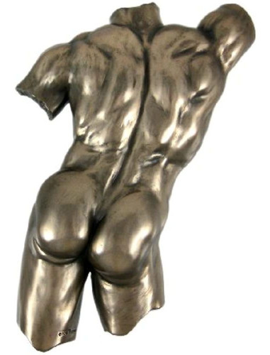 Acabado En Bronce Desnudo Macho Trasero Placa De Pared Decor