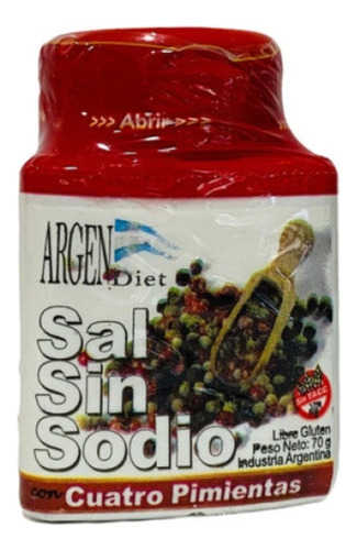 Sal Sin Sodio 4 Pimientas Sin Tacc Apto Hipertensos X 70g 