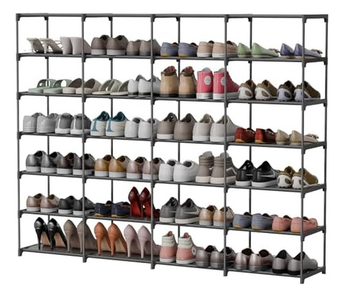 Zapatero Grande De 4 Filas Y 7 Niveles, Apilable, Organizado