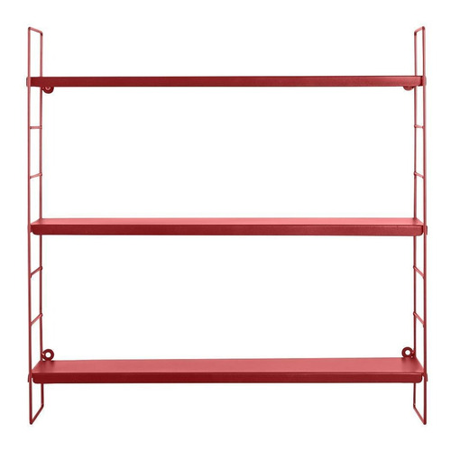 Estante Metalico 3 Niveles Rojo 58x16x58cm