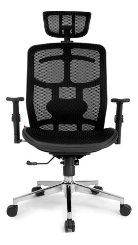 Cadeira de escritório DT3office Diana gamer ergonômica  preta com estofado de mesh