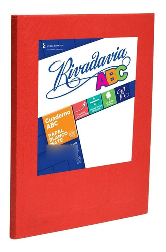 Cuaderno Rivadavia Abc Tapa Dura X 50 Hjs Cuadriculado Rojo