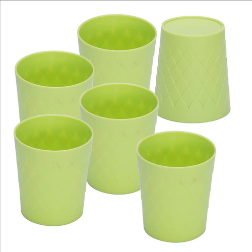 Vasos De Plastico Duro Pulido Abs 250mls Pqtx6 Colores