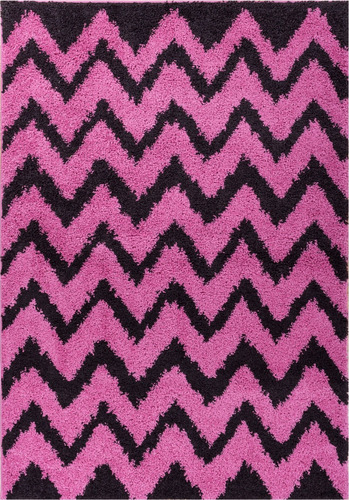 Madison Shag Passion Chevron Fucsia Modern Area Rug 20&...