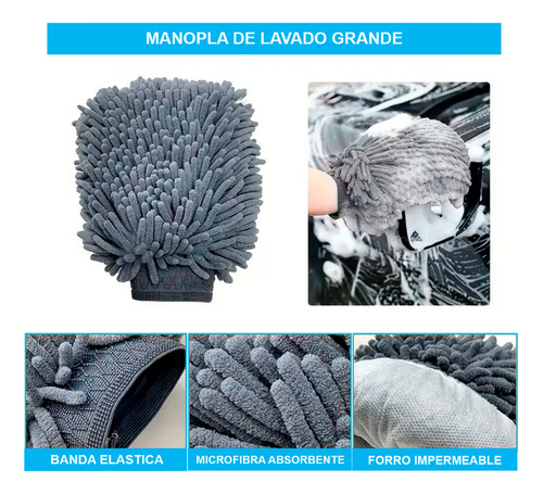 Set De Lavado Toalla Microfibra Auto Paño 8 Pzs