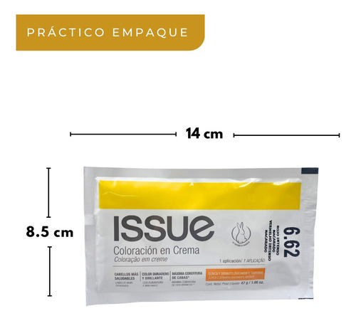 Tinte Capilar En Crema. Issue Baseline. Sachet 47g Tono 6.62 Rojo Intenso Nacarado